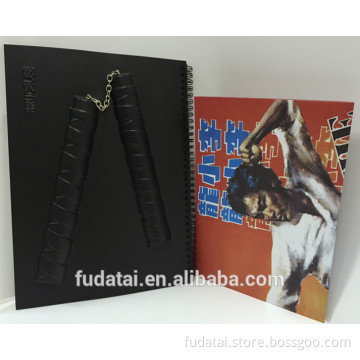 FDT custom comic paper double wire-o hero Bruce Lee PVC cover book